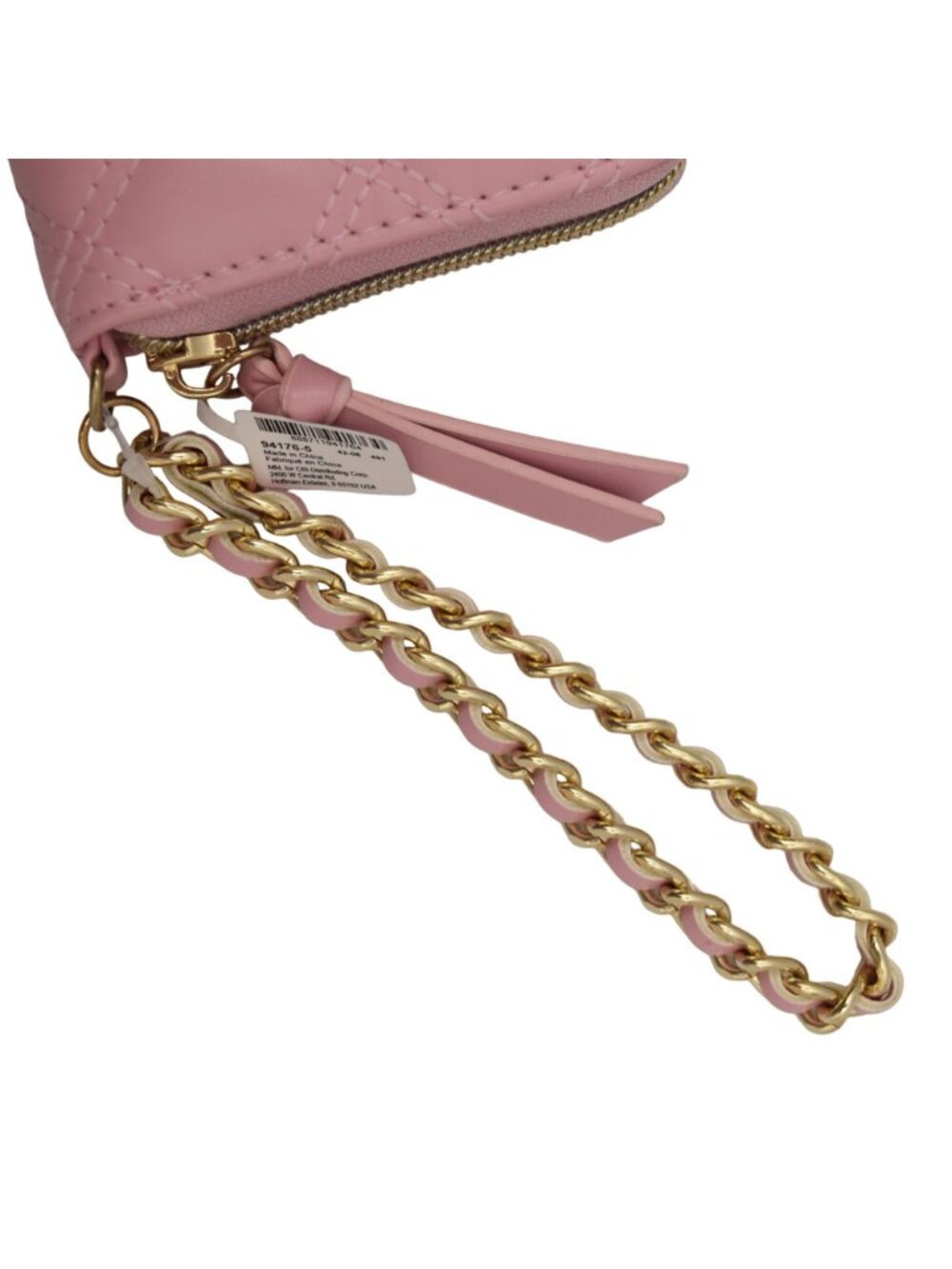 Claires Wristlet Initial A in Pearls Blush Pink Quilted - Picture 3 of 7